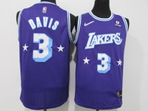 Lakers #3 Anthony Davis Purple Nike Diamond 75th Anniversary City Edition Swingman Jersey