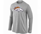 Nike Denver Broncos Logo Long Sleeve T-Shirt Grey