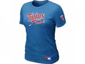 Women Minnesota Twins Nike L.blue Short Sleeve Practice T-Shirt