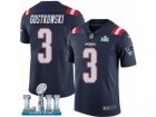 Men Nike New England Patriots #3 Stephen Gostkowski Limited Navy Blue Rush Vapor Untouchable Super Bowl LII NFL Jersey