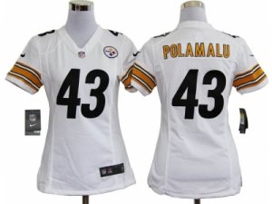 Nike Women Pittsburgh Steelers #43 Popamalu white Jerseys