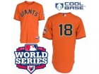 2012 world series mlb san francisco giants #18 cain orange