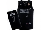 nba Miami Heat #1 Chris Bosh Black With White