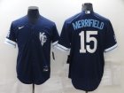Royals #15 Whit Merrifield Navy Nike 2022 City Connect Cool Base Jersey