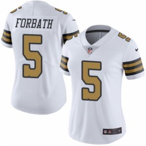 Women\'s Nike New Orleans Saints #5 Kai Forbath Limited White Rush NFL Jersey