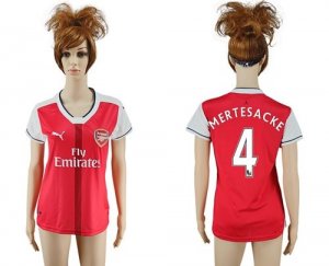 Womens Arsenal #4 Mertesacker Home Soccer Club Jersey