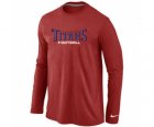 Nike Tennessee Titans Authentic font Long Sleeve T-Shirt Red