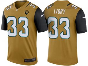 Men Jacksonville Jaguars #33 Chris Ivory Gold Color Rush Legend Jersey