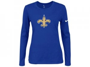 Nike New Orleans Saints Women\'s Of The City Long Sleeve Tri-Blend T-Shirt - Blue