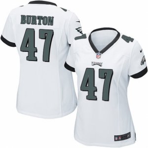 Women\'s Nike Philadelphia Eagles #47 Trey Burton Limited White NFL Jersey