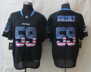 Nike Carolina Panthers #59 Kuechly Black Jerseys(USA Flag Fashion Elite)