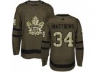 Youth Adidas Toronto Maple Leafs #34 Auston Matthews Green Salute to Service Stitched NHL Jersey