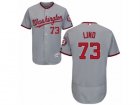 Mens Majestic Washington Nationals #73 Adam Lind Grey Flexbase Authentic Collection MLB Jersey