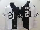 Nike Cowboys #21 Ezekiel Elliott Black And White Split Vapor Untouchable Limited Jersey