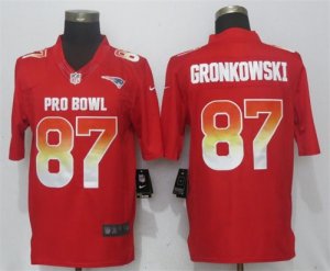 Nike AFC Patriots #87 Rob Gronkowski Red 2018 Pro Bowl Limited Jersey
