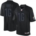 Nike St. Louis Rams #16 Jared Goff Black Men Stitched NFL Impact Limited Jersey