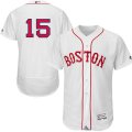 Men Boston Red Sox #15 Dustin Pedroia Majestic White Flexbase Authentic Collection Player JerseyJersey