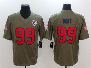 Nike Texans #99 J.J. Watt Olive Salute To Service Limited Jersey