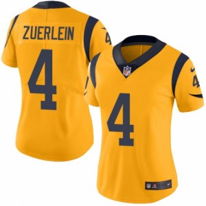 Women\'s Nike Los Angeles Rams #4 Greg Zuerlein Limited Gold Rush NFL Jersey