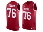 Mens Nike San Francisco 49ers #76 Garry Gilliam Limited Red Player Name & Number Tank Top NFL Jersey