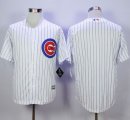 Chicago Cubs Blank White Strip New Cool Base Stitched MLB Jersey