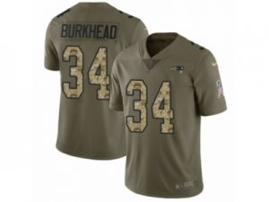 Men Nike New England Patriots #34 Rex Burkhead Limited Olive Camo 2017 Salute to Service NFL Jersey