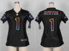 Nike women Carolina Panthers #1 Newton black jerseys[nike fashion]