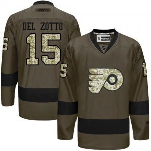 Philadelphia Flyers #15 Michael Del Zotto Green Salute to Service Stitched NHL Jersey