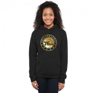 Womens Philadelphia 76ers Gold Collection Pullover Hoodie Black