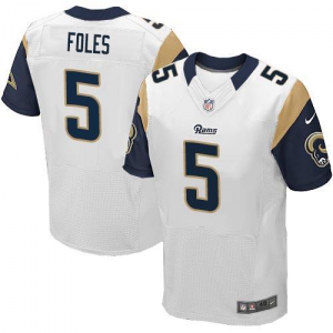 Nike St. Louis Rams #5 Nick Foles Navy white jerseys(Elite)