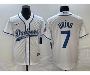 Men\'s Los Angeles Dodgers #7 Julio Urias White Cool Base Stitched Baseball Jersey1