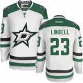 Mens Reebok Dallas Stars #23 Esa Lindell Authentic White Away NHL Jersey