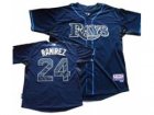 MLB Tampa Bay Rays #24 Manny Ramirez Jersey DK blue