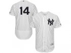 Mens Majestic New York Yankees #14 Starlin Castro White Navy Flexbase Authentic Collection MLB Jersey