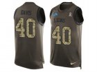 Mens Nike Detroit Lions #40 Jarrad Davis Limited Green Salute to Service Tank Top NFL Jersey