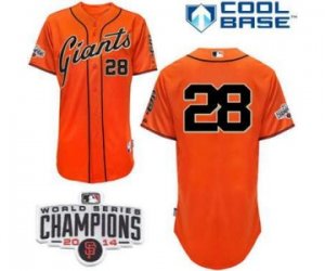 2014 World series champions mlb jerseys san francisco giants #28 posey orange