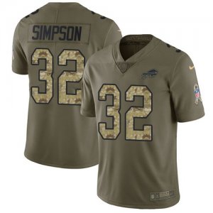 Nike Bills #32 O.J. Simpson Olive Camo Salute To Service Limited Jersey