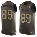 Mens Nike Houston Texans #89 Stephen Anderson Limited Green Salute to Service Tank Top NFL Jersey