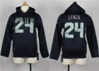 Nike Youth Seattle Seahawks #24 Marshawn Lynch Blue jerseys(Pullover Hoodie)