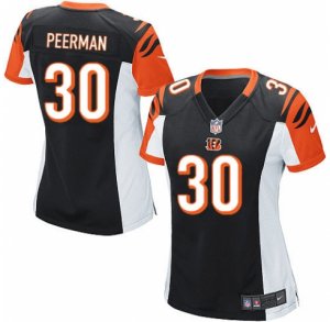 Womens Nike Cincinnati Bengals #30 Cedric Peerman Game Black Team Color NFL Jersey