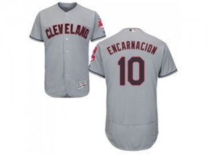 Cleveland Indians #10 Edwin Encarnacion Grey Flexbase Authentic Collection Stitched MLB Jersey