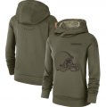 Cleveland Browns Nike Womens Salute to Service Team Logo Performance Pullover Hoodie Olive