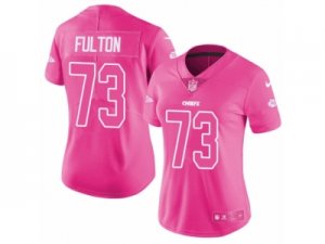 Womens Nike Kansas City Chiefs #73 Zach Fulton Limited Pink Rush Fashion NFL Jersey