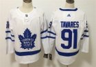 NHL Adidas Maple Leafs #91 John Tavares White Men Jersey