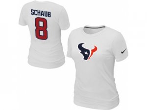 Women Nike Houston Texans #8 schaub Name & Number blue T-Shirt