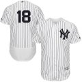 Men's Majestic New York Yankees #18 Don Larsen White Navy Flexbase Authentic Collection MLB Jersey