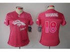 Nike Women Denver Broncos #18 Peyton Manning pink Jerseys(Fem Fan Elite)