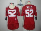 2013 Super Bowl XLVII Women new NFL San Francisco 49ers 52 Willis Elite breast Cancer Awareness Red Jerseys