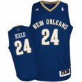 Mens Adidas New Orleans Pelicans #24 Buddy Hield Authentic Navy Blue Road NBA Jersey