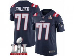 Youth Nike New England Patriots #77 Nate Solder Limited Navy Blue Rush Super Bowl LI 51 NFL Jersey